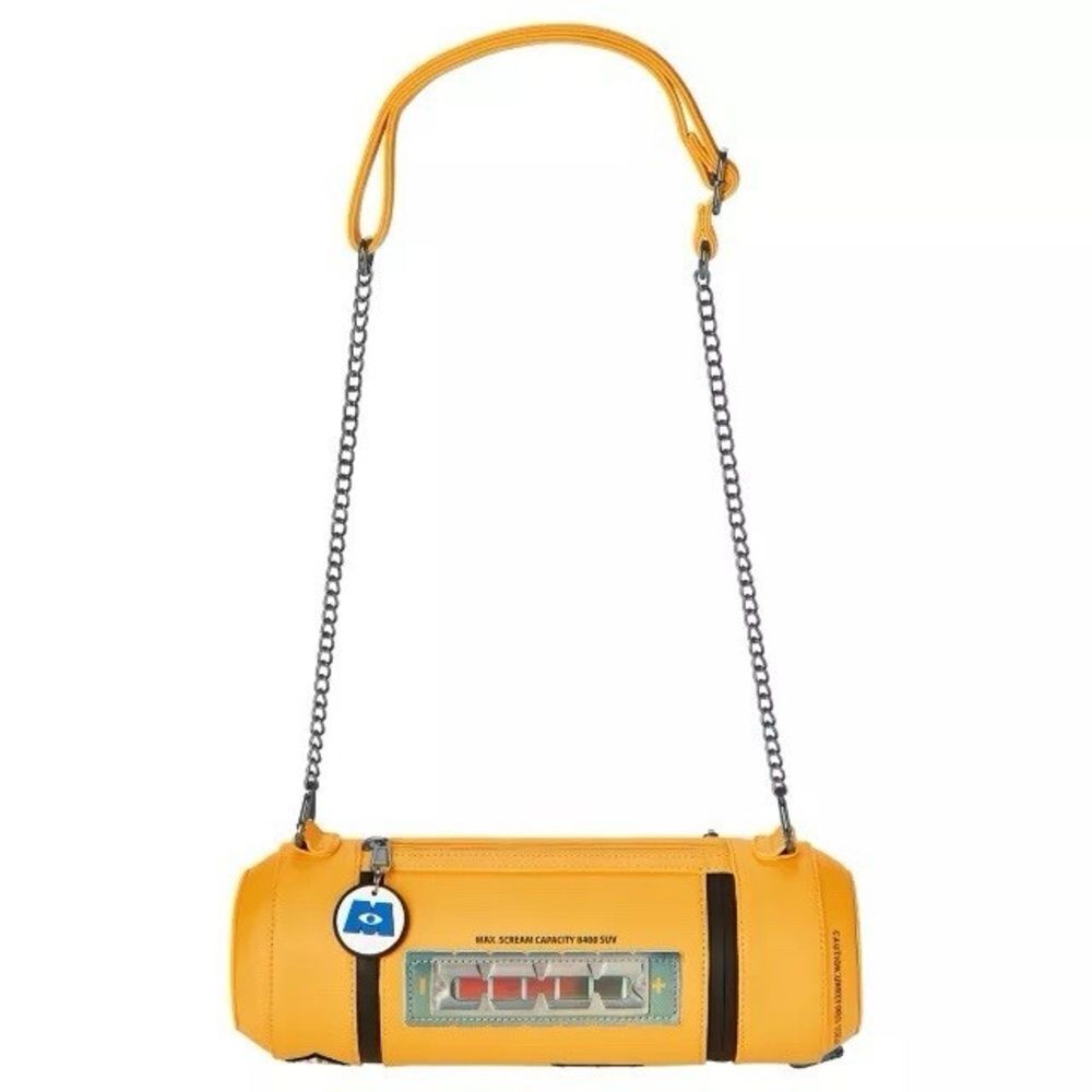Disney Pixar Monsters Inc. Scream Laugh Canister Crossbody Bag Purse Yellow